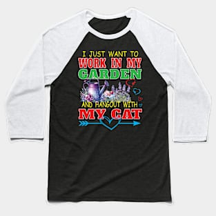 Gardening Cat Feline Lover Gardener Garden Pet Plants Baseball T-Shirt